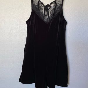 BCBGeneration black velvet romper